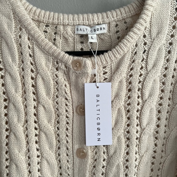 Baltic Born Cream Cable Knit Cardigan Top - Picture 2 of 4
